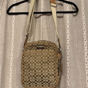 Coach Signature Swingback Small Crossbody Bag in Khaki Saddle